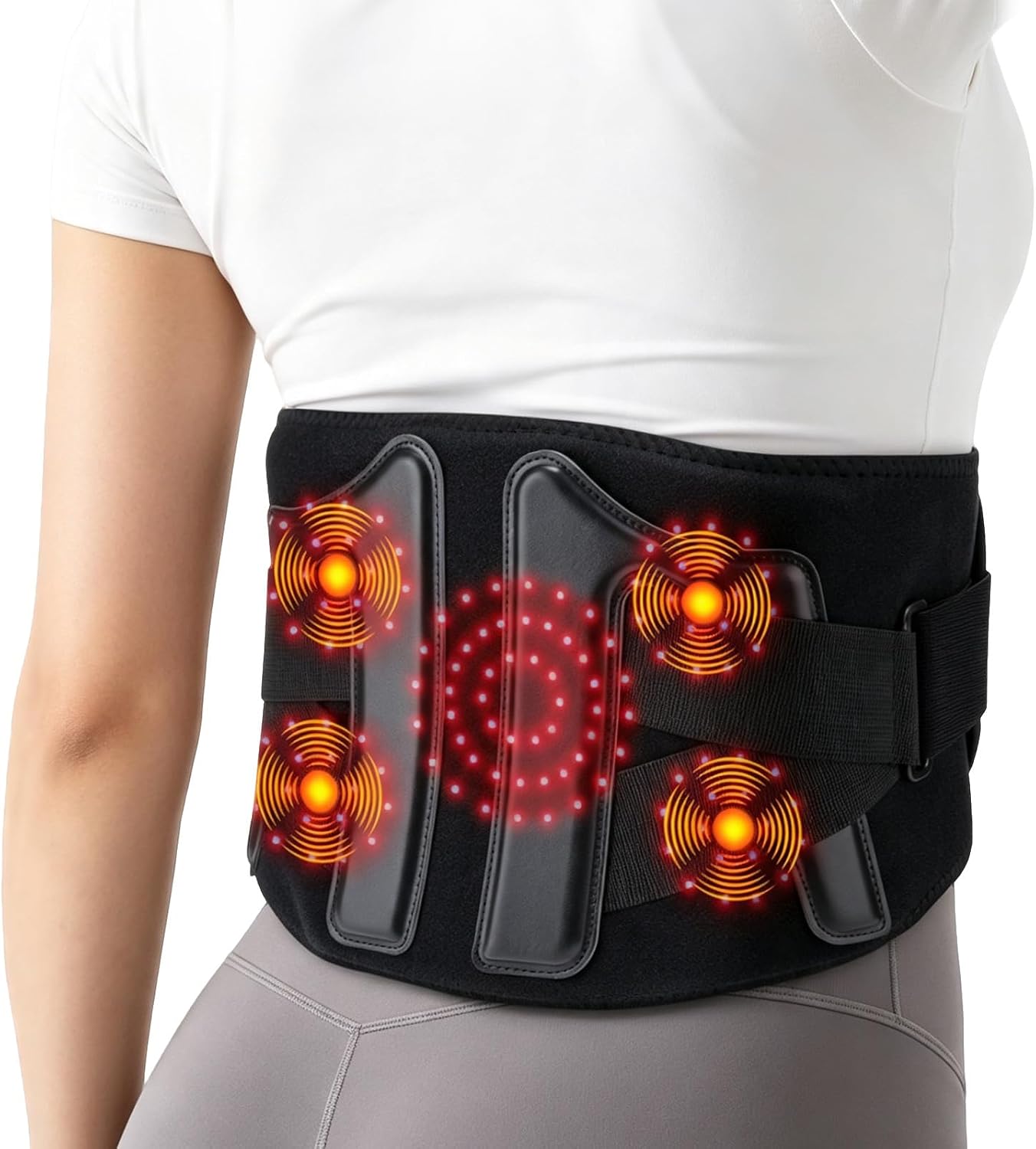 Cinturón lumbar inalámbrico Longzhuo con calor, masaje y zona de luz roja